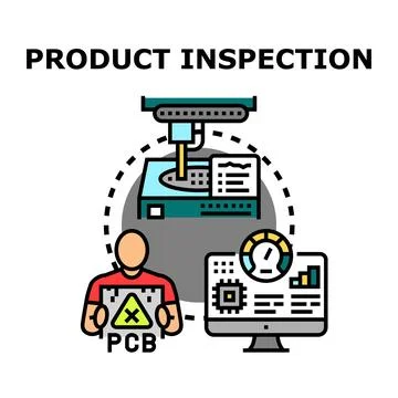 Product inspection process ensuring quality in manufacturing Stock Illustration
