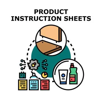 Product instruction sheets planning and assembly guide Ilustración de archivo