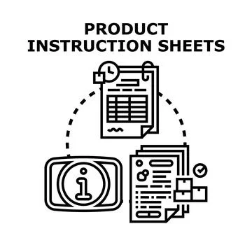 Product instruction sheets providing user guide information Stock Illustration