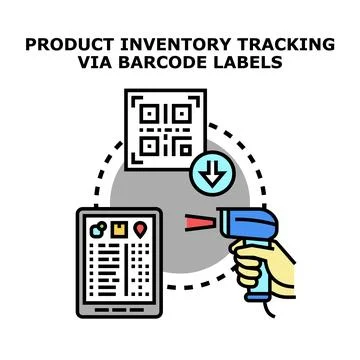 Product inventory tracking using barcode scanner system Stock-Illustration