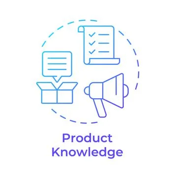 Product knowledge blue gradient concept icon Stock Illustration