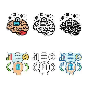 Product knowledge consumer behavior forms color icon vector Illustrazione stock