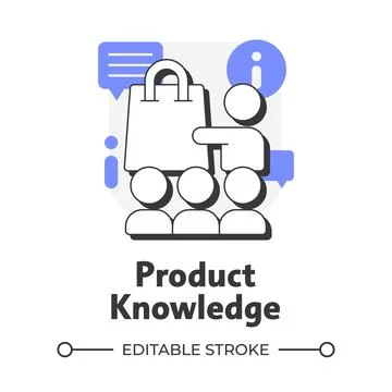 Product knowledge flat outline concept icon 스톡 일러스트