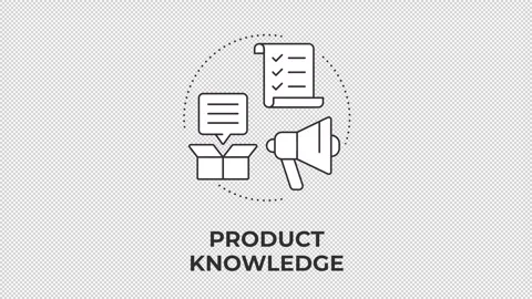Product knowledge line concept icon animation Stock Footage 340576786