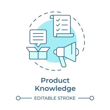 Product knowledge soft blue concept icon Stock Illustration