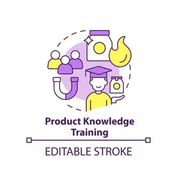 Product knowledge training concept icon Stock Illustration