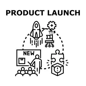 Product launch business concept displaying innovation and strategy Stock Illustration