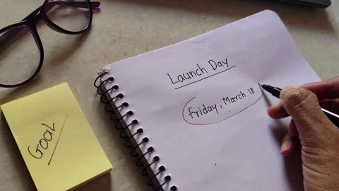 Product Launch Day Planning in Notebook Startup Business Deadline Strategy. Vidéo 329113817