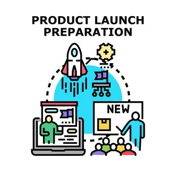 Product launch preparation strategy development new business 스톡 일러스트