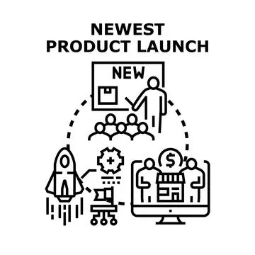 Product launch process from idea to market sales Иллюстрация