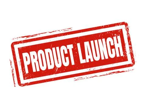 Product launch red stamp style Stock Illustration