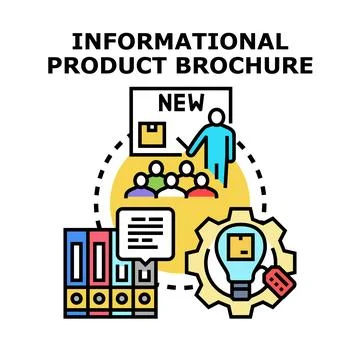 Product launch strategy creating business information brochure Stock Illustration
