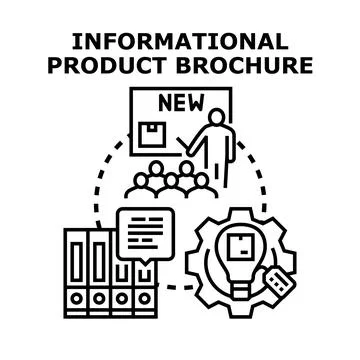Product launch strategy creating business information brochure Stock Illustration