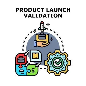 Product launch validation process developing business strategy Иллюстрация