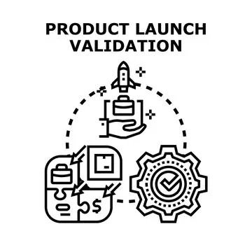 Product launch validation process developing business strategy Illustration