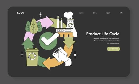 Product Life Cycle visualization. Flat vector illustration Stock Illustration