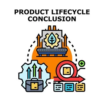 Product lifecycle conclusion processing and development concept Stock Illustration