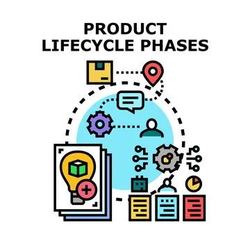 Product lifecycle development phases concept vector illustration Stock Illustration