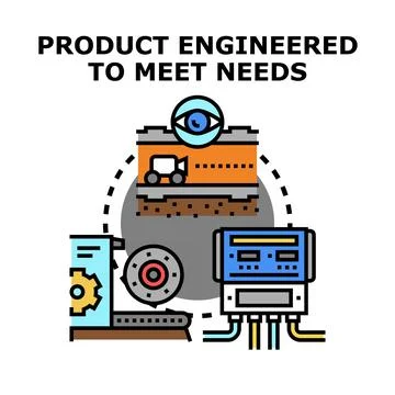 Product lifecycle engineering meeting customer needs concept Ilustração Stock