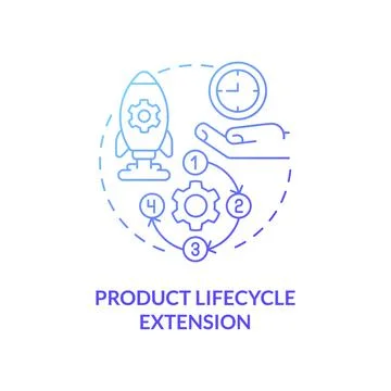 Product lifecycle extension blue gradient concept icon Stock Illustration