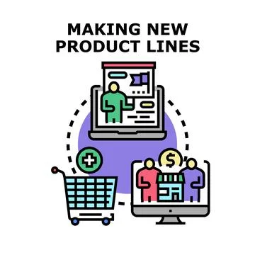 Product line expansion strategy development concept Stock Illustration