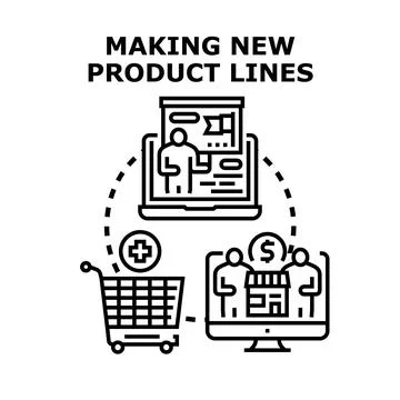 Product line expansion strategy development concept Stock Illustration