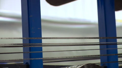 Product Line of Making High-Tech Thread Close up Stock Footage 67459454