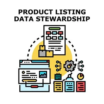 Product listing data stewardship managing information and workflow Stockillustratie