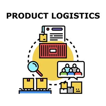 Product logistics concept with supply chain management Stock Illustration