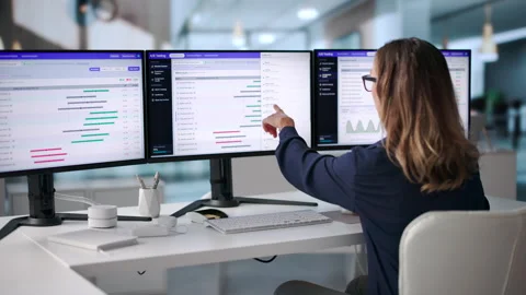 Product Manager Analyzing A B Testing Results Stock Footage 346929255