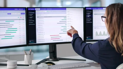 Product Manager Analyzing A B Testing Results Stock Footage 346931219