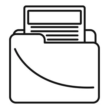 Product manager file folder icon, outline style Stock Illustration
