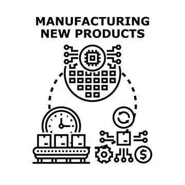 Product manufacturing process and development cycle Stock Illustration