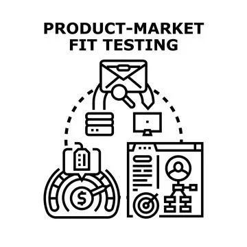 Product market fit testing improving business strategy Stock Illustration