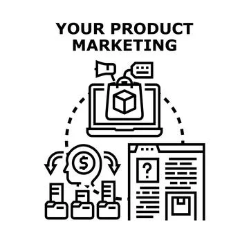 Product marketing strategy developing customer engagement and sales 스톡 일러스트