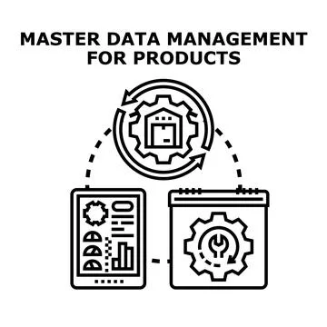 Product master data management system concept diagram Stock Illustration