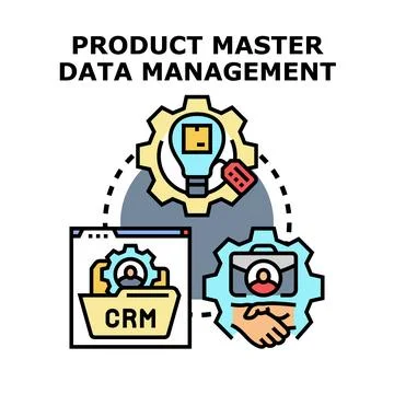 Product master data management system integration concept Stock Illustration