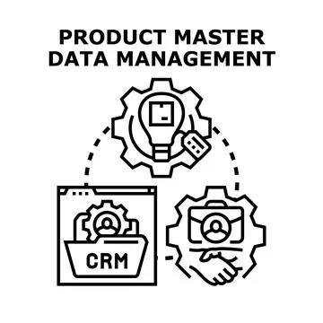 Product master data management system integration concept Stockillustratie