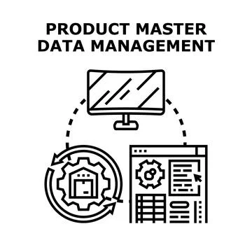 Product master data management system creating business efficiency Stock Illustration