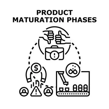 Product maturation phases concept developing business strategy イラスト素材