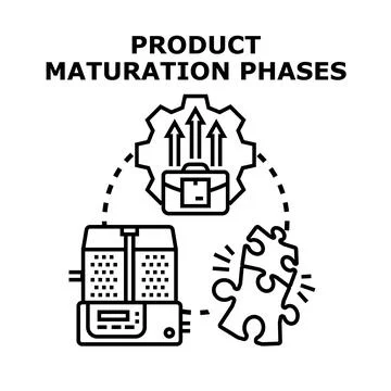 Product maturation phases concept developing business strategy cycle 스톡 일러스트