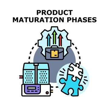 Product maturation phases concept developing business strategy cycle 스톡 일러스트