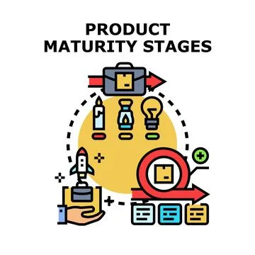 Product maturity stages development process concept Stock Illustration