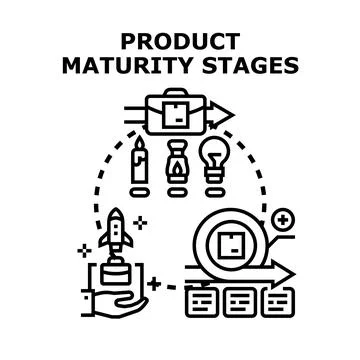 Product maturity stages development process concept Stock Illustration