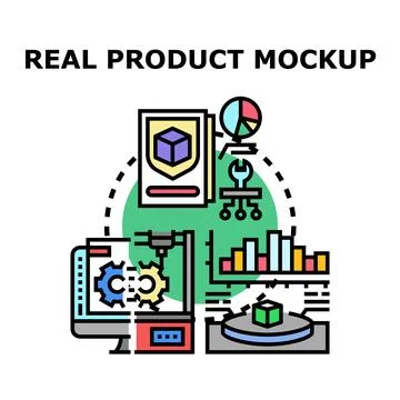 Product mockup creating process vector concept Stock Illustration