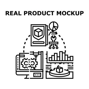 Product mockup creating process vector concept Stockillustratie