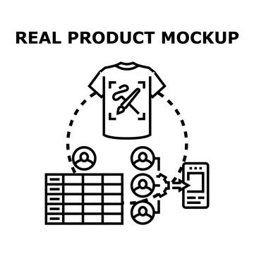 Product mockup displaying design and development process Stock Illustration