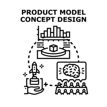 Product model concept design developing business strategy Stock Illustration