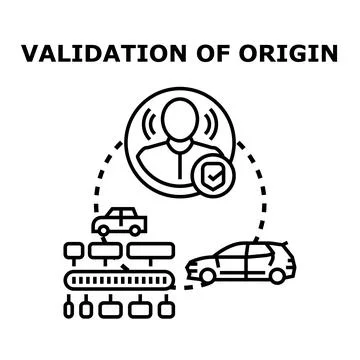 Product origin validation and authenticated supply chain process Stock Illustration
