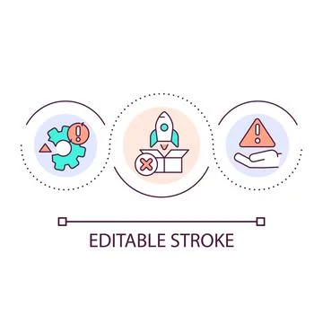 Product output failure loop concept icon 库存插图